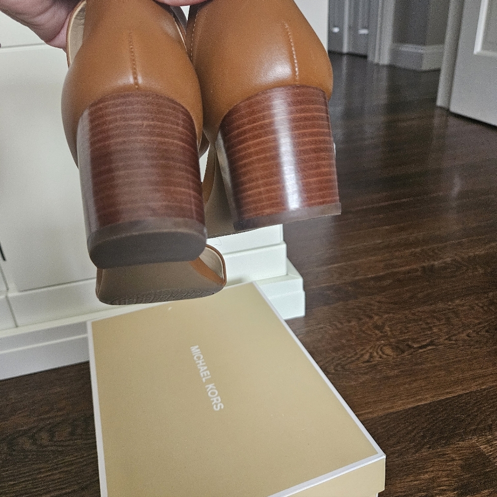 Michael Kors Brown Block Heel Sandals - Picture 4 of 5